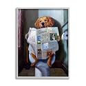 Funny Dog Bathroom Comic, 24 x 30 Inch Framed Giclée Print