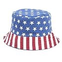 USA Flag Bucket Hat American Reversible Fisherman Hat Doulbe-Side Beach Travel Sun Hat Outdoor Cap for Adults Men Women