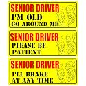 Funny Elderly Driver Magnet for Car- Reflective, Weather-Resistant-Reflective Senior Driver Car Magnet Gift for Grandma and Grandpa(3 PCS)