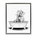 Funny Elephant Bath Time Nursery, 17 x 21 Inch Canvas in Floater Frame