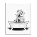Funny Elephant Bath Time Nursery, 24 x 30 Inch Framed Giclée Print
