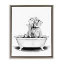 Funny Elephant Bath Time Nursery, 25 x 31 Inch Canvas in Floater Frame