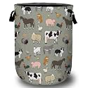 Funny Farm Animal Laundry Basket, Laundry Hamper Collapsible Oxford Cloth with Handle Clothes Storage Bin for Bathroom Laundry Room Bedroom 15.7 X 20 Inch
