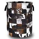 Western Cow Print Laundry Basket Oxford Cloth Hamper 18.9 x16.5 Inch