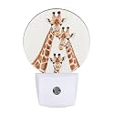 Funny Giraffes Night Lights Plug into Wall African Safari Animal Long Neck Spotted Skin Plug-in Nightlight Auto on/Off Dim Light Sleep Friendly for Boys Girls Men Women Room Decor