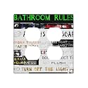 Funny Home Bathroom Toilet Rule 2 Gang 2 Duplex Combination Light Switch Cover Decorative Combo Dual Device Receptacle Switch Face Wall Plate