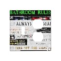 Funny Home Bathroom Toilet Rule 2 Gang 1 Toggle/Duplex Combo Outlet Light Switch Cover Wall Plate Combination Receptacle Faceplate Decorative Switchplate