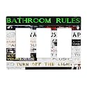 Funny Home Bathroom Toilet Rule 3 Gang Triple Rocker/Decorator Light Switch Wall Plate Cover Decorative GFCI Electrical Faceplate Switchplate Dimmer