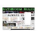Funny Home Bathroom Toilet Rule 3 Gang 2 Toggle 1 Decorator/GFCI Combination Light Switch Cover Decorative Triple Combo Switch Face Wall Plate Room Decor