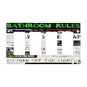 Funny Home Bathroom Toilet Rule 4 Gang Quad Rocker/GFCI/Decorator Light Switch Cover Plate Decorative Electric Quadruple Faceplate Switchplate Screwless