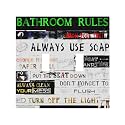 Funny Home Bathroom Toilet Rule Decorative 2 Gang Double Toggle Outlet Light Switch Cover, Two Gang Toggle Wall Plate Electrical Faceplate Dual Device Switchplate
