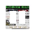 Funny Home Bathroom Toilet Rule Decorative 2 Gang Double GFCI Decorator Rocker Light Switch Cover Outlet Wall Plate Electrical Faceplate Screwless