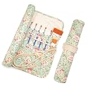 Funny live Paint Brush Holder Art Supplies, Artist Brush Holder &amp; Storage Organizer Roll-Up Case Bag, Protect Acrylic Oil Watercolor Paintbrushes (Pink Rose 20 Slot Pockets)