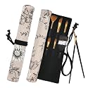 Funny live Paint Brush Holder Art Supplies, Artist Brush Holder &amp; Art Supply Storage Organizer Roll-Up Case Bag, Protect Acrylic Oil Watercolor Paintbrushes (Peony-20 Slot Pockets)