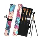 Funny live Paint Brush Holder Art Supplies, Artist Brush Holder & Art Supply Storage Organizer Roll-Up Case Bag, Protect Acrylic Oil Watercolor Paintbrushes (Maple Leaf-20 Slot Pockets)
