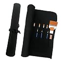 Funny live Paint Brush Holder Art Supplies, Artist Brush Holder &amp; Storage Organizer Roll-Up Case Bag, Protect Acrylic Oil Watercolor Paintbrushes (Black 22 Slot Pockets)