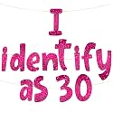 Pre-Strung Funny Birthday Pink Glitter Banner - Funny 40th, 50th, 60th, 70th Birthday Decorations for Men and Women - Birthday Party Supplies and Gifts