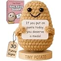 Funny Pregnancy Gift for 1st Mothers Day - Tiny Potato Crochet with 30 Empowering Cards for Expecting Soon to Be Moms | New Baby Pregnancy Announcement Present Idea - Gender Reveal for Pregnant Women