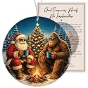 Funny Santa Bigfoot Ornament - Sasquatch Christmas Ornament - Santa and Bigfoot Gift - Funny Holiday Tree Decor