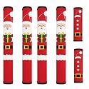 Funny Santa Claus Refrigerator Door Handle Covers Set of 6 Washable Electric Appliance Handle Covers Anti-Slip Fridge Gloves Heat Proof Microwave Christmas Decor