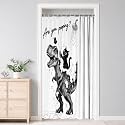 Funny Shower Curtain, Black Cat Riding Dinosaur Shower Curtains 36"X70"