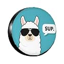 Funny Sup Llama Spare Tire Cover Wheel Protectors Dust-Proof Wheel Tire Cover Fit Trailer, Rv, Sand Many Vehicle 14inch