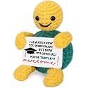 Funny Turtle Graduation Gift for Her Him Women Men Graduation Decorations College Graduation Congratulations Gifts for Nurse Girls Boys Friends Handmade Emotional Positive Crochet Turtle