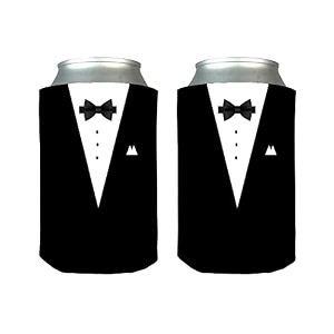 funny tuxedo classy joke collapsible can bottle beverage cooler sleeves 2 pack