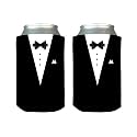 Funny Tuxedo Classy Joke Collapsible Can Bottle Beverage Cooler Sleeves 2 Pack