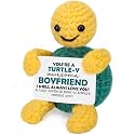 Funny Wedding Anniversary Christmas Crochet Turtle Gifts for Boyfriend,Romantic Boyfriend Him Gifts from Girlfriend, I Love You Gift for Boyfriends Present Small Cute Handmade Emotional Birthday Decor