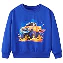 Funnycokid Boys Sweatshirts Toddler Long Sleeve Pullover Crewneck Tops 2-6Y