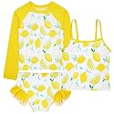 Funnycokid Girls Swimsuit Tankini Rash Guard Set Bathing Suits 3-10 Years