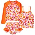 Funnycokid Girls Swimsuit Tankini Rash Guard Set Bathing Suits 3-10 Years