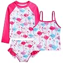 Funnycokid Girls Swimsuit Tankini Rash Guard Set Bathing Suits 3-10 Years