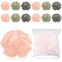 Funnymoom 12 Pcs Travel Size Loofah Individually Wrapped, Small Shower Puff Bath Sponge Pouf Ball Bulk Mesh Bath Puff Mini Loofah Sponge with Case Bulk for Shower Care (25g,Morandi Color)