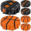 Funnymoom 6 Pack Round Basketball Tablecloth 84 Inch Plastic Basketball Party Decorations Disposable Table Cloth Washable Disposable Circle Table Cover for Birthday Party Supplies Decoration