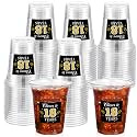 Funnymoom 60 Pack 18th Birthday Cups Decorations, 12oz, Gold