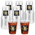 Funnymoom 60 Pack 21st Birthday Cups Decorations for Him, Her, 12oz, Gold