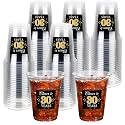 Funnymoom 60 Pack 30th Birthday Cups Decorations for Women, Men, 12oz, Gold