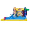 Funormous Minions Bounce House Waterslide, Ball Pit & Water Cannon – Indoor/Outdoor Tropical Inflatable Slide with GFCI Air Blower for Kids Ages 3–8