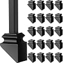 Funrous 24 Pack 1/2 Inch Iron Baluster Shoes with Screw, Satin Black
