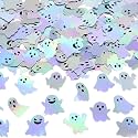 Funrous 300 Pcs Halloween Holographic Ghost Confetti Table Scatter