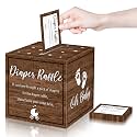 Funrous 51 Pcs Diaper Raffle Box with Tickets, Dark Brown