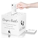 Funrous 51 Pcs Diaper Raffle Box with Tickets, White Color