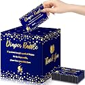 Funrous 51 Pcs Diaper Raffle Box with Tickets, Navy, Gold