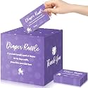 Funrous 51 Pcs Diaper Raffle Box with Tickets, Purple Color