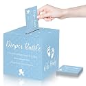 Funrous 51 Pcs Diaper Raffle Box with Tickets, Lake Blue