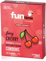 Funtime Dotted, Ribbed & Contoured Juicy Cherry Flavored Condom | 3N Each Condom (3 Sheets)