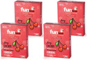 Funtime Juicy Cherry Flavoured Dotted Condoms | Ribbed & Lubricated for Extra Pleasure Condom (Set of 4, 12 Sheets)