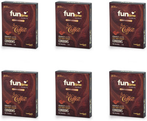 funtime dotted ribbed  contoured rich coffee flavored condom  3n each condom set of 6 18 sheets